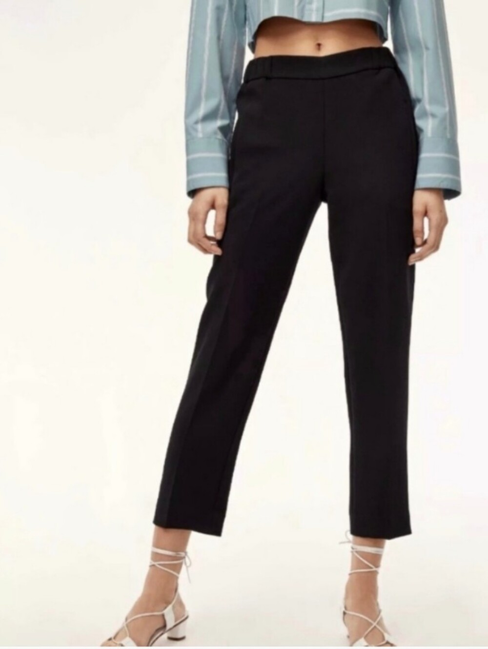 Aritzia Wilfred Darontal Pull-on Crepe Cropped Dress Pants Trousers